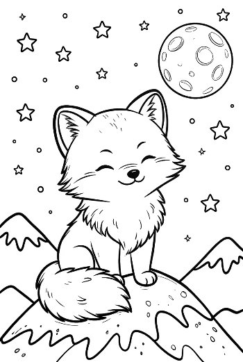 Cute Arctic Fox for Kids Printable