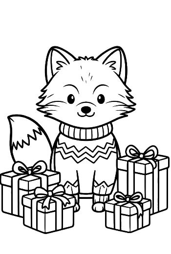 Easy Arctic Fox Coloring Page Printable