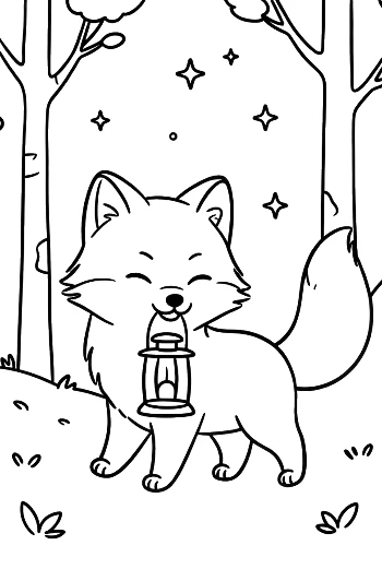 Free Arctic Fox Coloring Page Printable