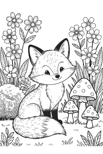 Free Red Fox Coloring Page Printable