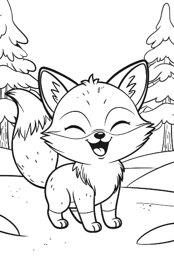 Free Red Fox to Color Printable