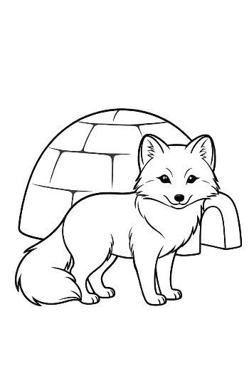 Happy Arctic Fox Driving a Convertible in the Snow Printable