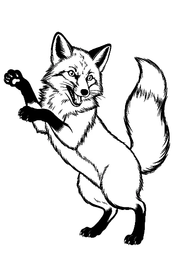 Playful Red Fox Rearing Up