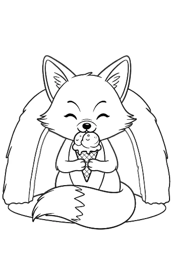 Red Fox in a Small Vehicle Driving on a Path Printable