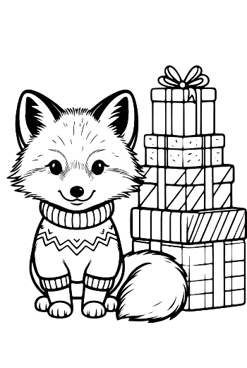 Small Arctic Fox Wearing a Flower Tiara in the Cold Printable
