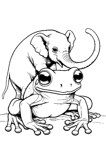 Baby Elephant Riding Tree Frog