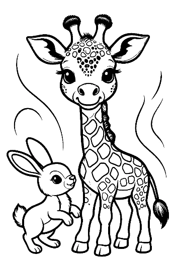Cute Giraffe and Bunny Friends