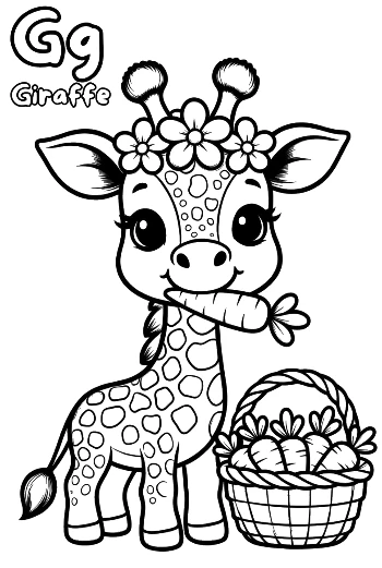 Cute Giraffe Eating Leaves Printable