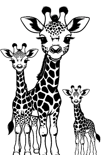 Cute Giraffe Family Portrait