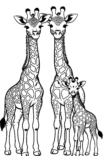 Cute Giraffe Family Portrait