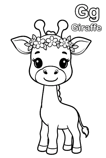 Cute Giraffe to Color Printable