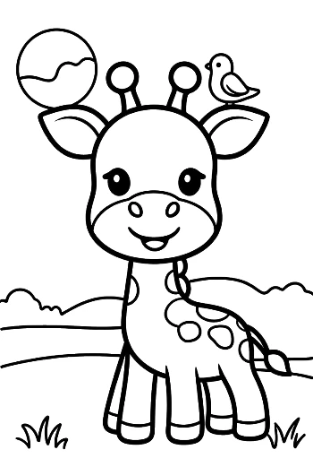 Download Cute Giraffe for Kids Printable