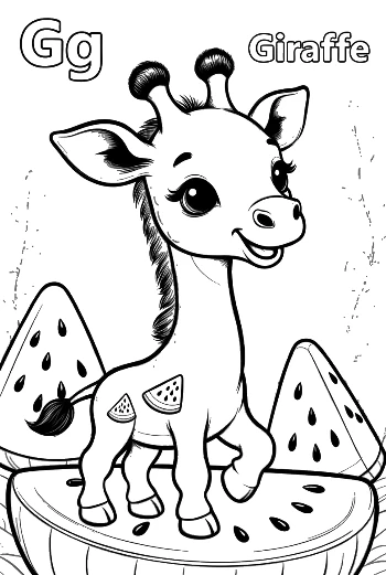 Free Giraffe Eating Leaves Coloring Page Printable