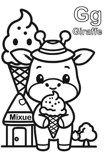 Giraffe Eating Leaves Coloring Sheet Printable