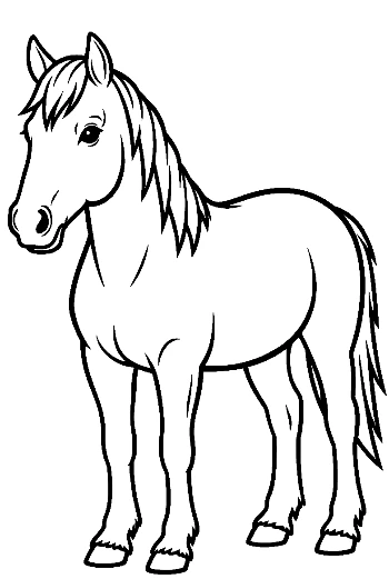 Cute Cartoon Pony Standing Proudly