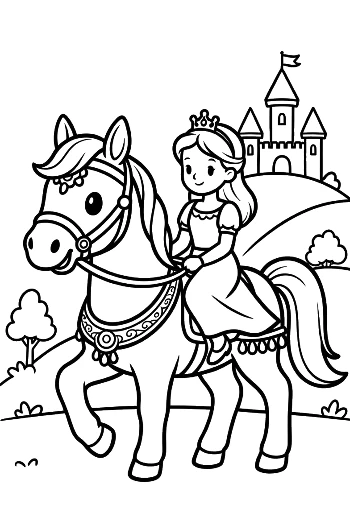 Cute Race Horse Coloring Page Printable