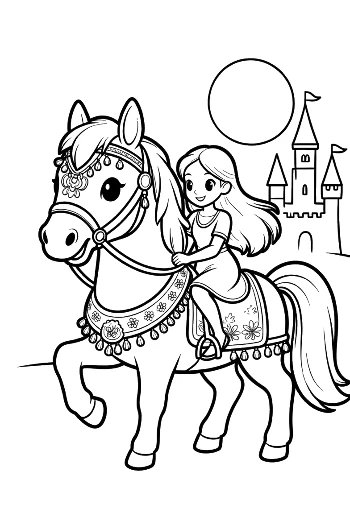 Free Race Horse Coloring Page Printable