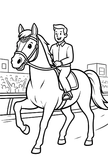 Professional Rider Training a Race Horse on the Track Printable