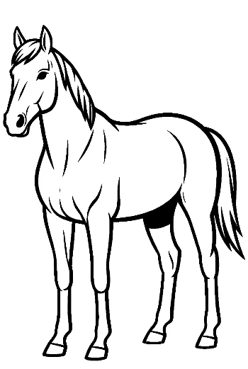 Sleek Racehorse Standing Proudly