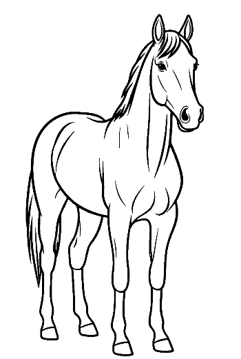Standing Race Horse Outline