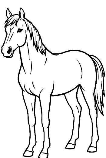 Standing Racehorse Outline
