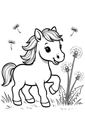 Cute Wild Horse Coloring Page Printable