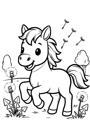 Cute Wild Horse Coloring Sheet Printable