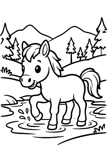 Cute Wild Horse Printable