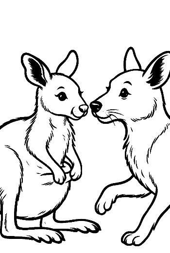 Mother Kangaroo and Joey in Pouch