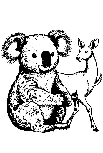 Söpö koala ja peurakuva