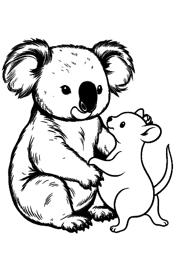 Koala and Mouse on Eucalyptus