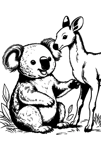 Koala mutustelee eukalyptusta vasaystävänsä kanssa