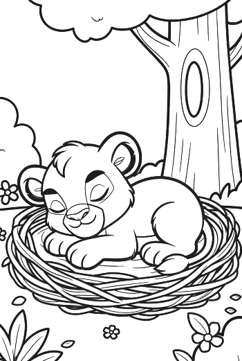 Cute Lion Cub Printable