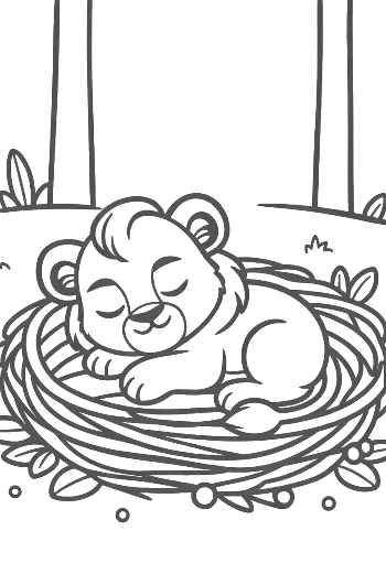 Cute Lion Cub Printable