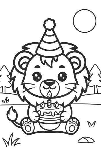Cute Lion Cub Printable