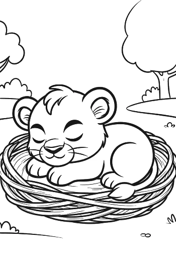 Download Lion Cub Coloring Sheet Printable