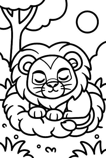 Free Lion Cub Coloring Page Printable