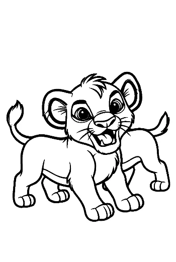 Playful Lion Cub Roaring Joyfully