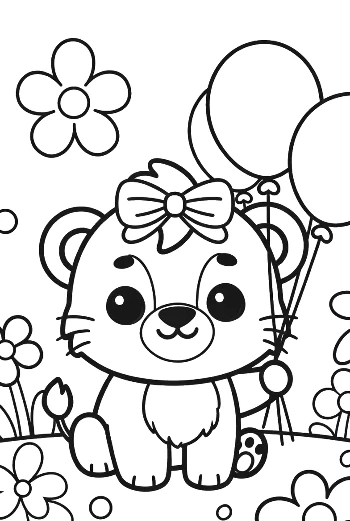 Cute Lioness Coloring Page Printable