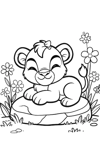 Easy Lioness Printable