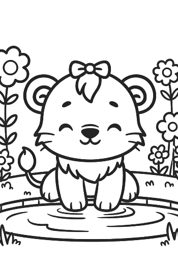 Free Lioness for Kids Printable