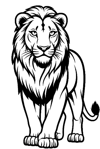 Majestätischer Löwe steht stolz da