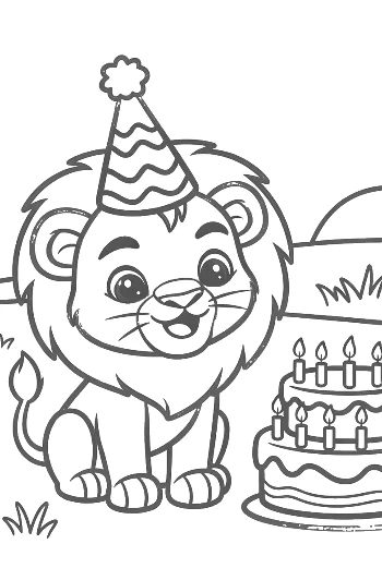 Cute Male Lion Printable