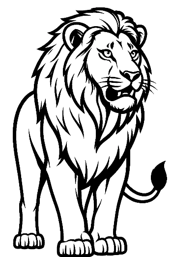Fierce Male Lion Roaring Boldly