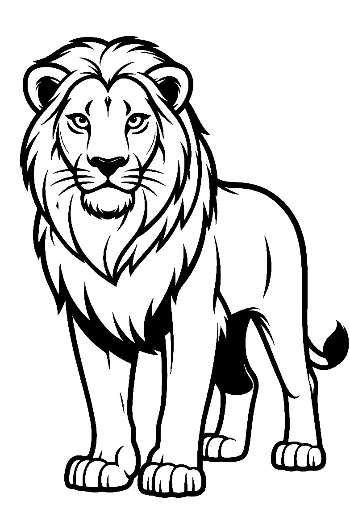 Majestic Male Lion Standing Proudly