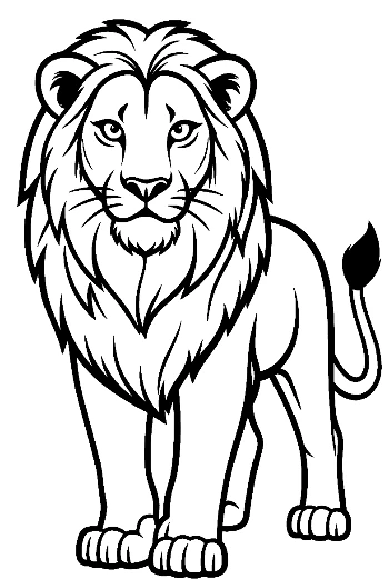 Mächtiger Löwe steht stolz da