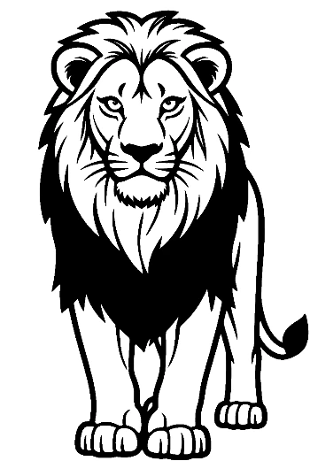 Mighty Male Lion Staring Boldly