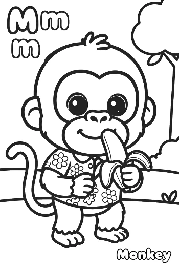 Chimpanzee Coloring Page Printable