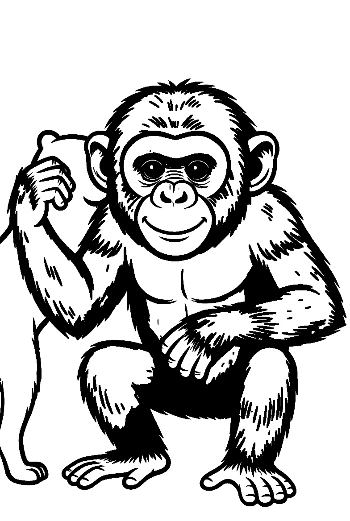 Chimpanzee Hugging Cute Teddy Bear