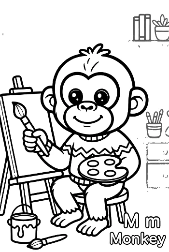 Free Chimpanzee to Color Printable